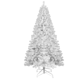 6ft PVC White Christmas Tree ,Environmentally Friendly Fireproof Artificial Christmas Tree (Color: White)
