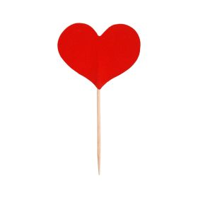 Red Toothpick Love Cake Decoration Adults And Kids Happy Brithsday Cake Flag (Option: 144pc)