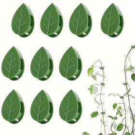 30 Pieces Of Invisible Plant Climbing Wall Fixtures Vine Bracket Fixing Clasp Leaf Clips Traction Bracket Garden (Color: Green)