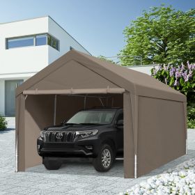 Carport  10x20 Heavy Duty Portable Carport Garage Tent For Outdoor Storage Shelter Khaki (Color: Khaki)