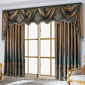 Two Pieces Of Luxurious European Villa Curtains With Elegant Floral Patterns, Suitable For Living Room And Bedroom (Option: SGP202209161)