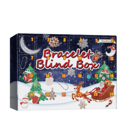 Dowmoo Christmas Advent Calendar Diy Bracelet Blind Box 24 Grid Calendar Bell Accessory Blind Box (Option: 4PCS)