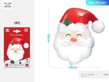 Christmas Old Man's Head Aluminum Film Balloon (Option: 1pc)