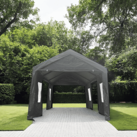 Party Tent Gazebo Heavy Duty Outdoor Car Canopy Carport Portable Garage (Option: Grey-10x20ft)