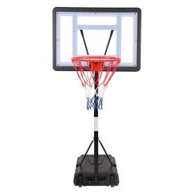 PVC Transparent Board Basket Frame Adjustable 115-135cm Basketball Stand (Option: 1Set)