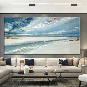 Hand Painted Oil Paintings Abstract Seascape Painting Beach Ocean  Living Room Hallway Luxurious Decorative Painting (Style: 01, size: 60X120cm)