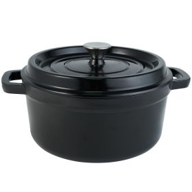 Cast iron soup pot 3 gradient color 28cm (Color: BL,1pcs, size: BL,1pcs)