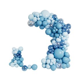 90PC Blue Balloon Set And Inflator (Color: Blue)