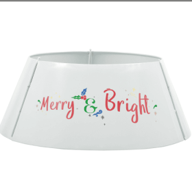 HOMCOM 26 Inch Christmas Tree Collar Ring, Stand Cover For Decor, White (Option: Cream White)